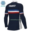 Wielershirt 2022 Frankrijk Nationaal Team Winter Thermal Fleece - Blauw